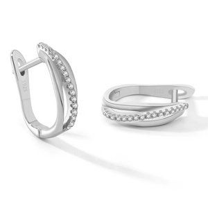 New Silver Hoop Leverback Earrings